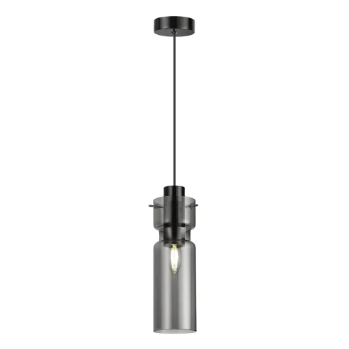 Светильник подвесной Scrow 5057/1 Odeon Light серый чёрный 1 лампа, основание чёрное в стиле современный трубочки фото 3
