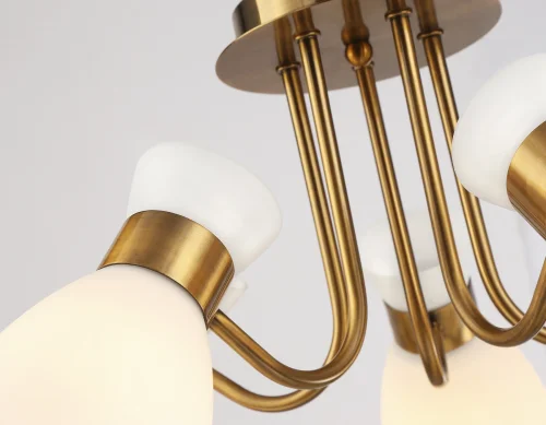 Люстра потолочная TR3218 Ambrella light белая на 5 ламп, основание золотое в стиле классический современный  фото 8