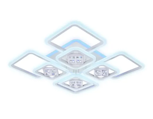 Люстра потолочная LED с пультом Ice FA289 Ambrella light белая на 1 лампа, основание белое в стиле современный хай-тек с пультом квадраты фото 3