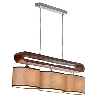 Люстра подвесная  Nulvi LSF-2103-03 Lussole коричневая на 3 лампы, основание хром в стиле модерн 