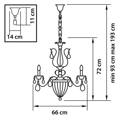 Люстра подвесная SCHON 790111 Osgona прозрачная на 11 ламп, основание бронзовое в стиле арт-деко  фото 2