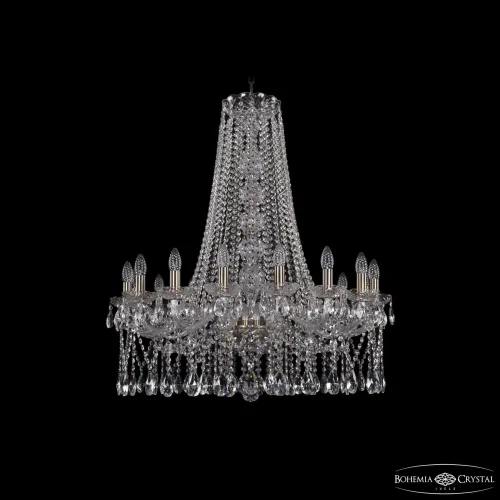 Люстра подвесная 1413/16/300/h-93 Pa Bohemia Ivele Crystal без плафона на 16 ламп, основание прозрачное бронзовое в стиле классический sp