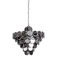 Люстра подвесная Chloe 7566/02 SP-18 Divinare серая чёрная на 18 ламп, основание хром в стиле современный Люстра подвесная Chloe 7566/02 SP-18 Divinare серая чёрная на 18 ламп, основание хром в стиле современный