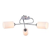 Люстра потолочная 679/3PL Escada белая на 3 лампы, основание хром в стиле минимализм 
