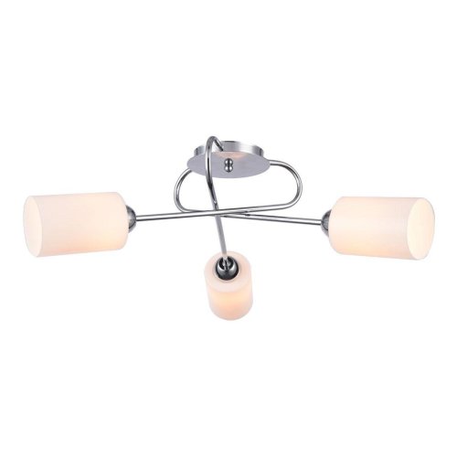Люстра потолочная 679/3PL Escada белая на 3 лампы, основание хром в стиле минимализм 