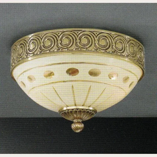 Люстра потолочная  PL 7114/2 Reccagni Angelo бежевая на 2 лампы, основание золотое в стиле классический 
