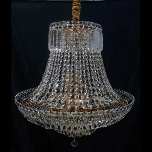 Люстра подвесная Диана 340011409 Chiaro прозрачная на 9 ламп, основание жёлтое золотое в стиле классический 
