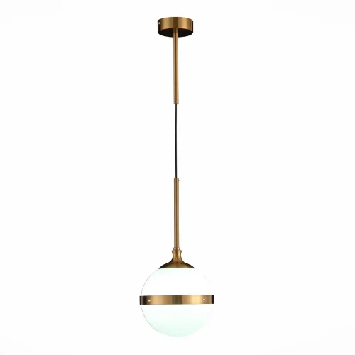 Светильник подвесной Arbe SL1157.303.01 ST-Luce белый 1 лампа, основание бронзовое в стиле современный шар фото 3