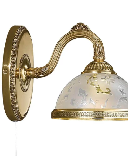 Бра с выключателем A 6302/1  Reccagni Angelo белый на 1 лампа, основание золотое в стиле классический  фото 2