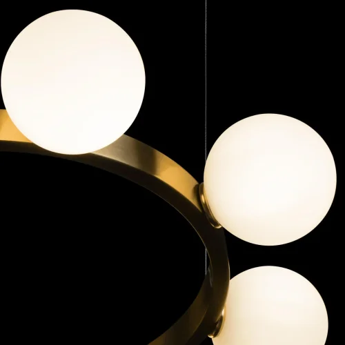 Люстра подвесная Hoop 10311/8 LOFT IT белая на 8 ламп, основание латунь в стиле  молекула шар фото 5