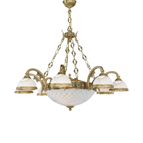 Люстра подвесная  L 7002/8+3 Reccagni Angelo белая на 11 ламп, основание античное бронза в стиле классический 