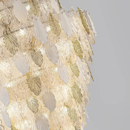 Люстра подвесная Lace 5052/86 Odeon Light золотая прозрачная белая на 86 ламп, основание золотое в стиле современный флористика  фото 5