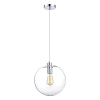 Светильник подвесной Noor SL1056.123.01 ST-Luce прозрачный 1 лампа, основание хром в стиле современный шар