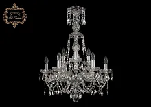 Люстра подвесная хрустальная 11.21.6+3.200.XL-73.Cr.Sp Bohemia Art Classic прозрачная на 9 ламп, основание хром в стиле классический Люстра подвесная хрустальная 11.21.6+3.200.XL-73.Cr.Sp Bohemia Art Classic прозрачная на 9 ламп, основание хром в стиле классический