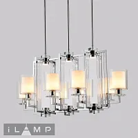 Люстра подвесная King RM6201-8P CR+CL iLamp прозрачная на 8 ламп, основание хром в стиле американский современный Люстра подвесная King RM6201-8P CR+CL iLamp прозрачная на 8 ламп, основание хром в стиле американский современный