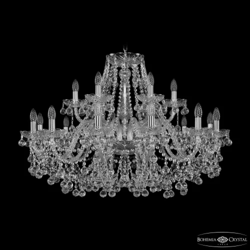 Люстра подвесная 1409/12+6/360 Ni Bohemia Ivele Crystal без плафона на 18 ламп, основание никель прозрачное в стиле классический sp