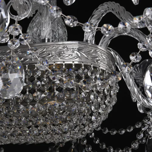 Люстра подвесная хрустальная 1453/18/195/1500 Ni Bohemia Ivele Crystal без плафона на 26 ламп, основание никель прозрачное в стиле классический sp фото 5
