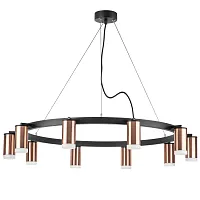 Люстра подвесная Rullo LR0203000 Lightstar медь на 10 ламп, основание чёрное в стиле хай-тек Люстра подвесная Rullo LR0203000 Lightstar медь на 10 ламп, основание чёрное в стиле хай-тек