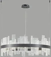 Люстра подвесная LED Lotta WE460.02.023 Wertmark прозрачная на 1 лампа, основание чёрное в стиле современный 
