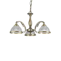 Люстра подвесная L 3830/3 Reccagni Angelo белая на 3 лампы, основание античное бронза в стиле классический  Люстра подвесная L 3830/3 Reccagni Angelo белая на 3 лампы, основание античное бронза в стиле классический