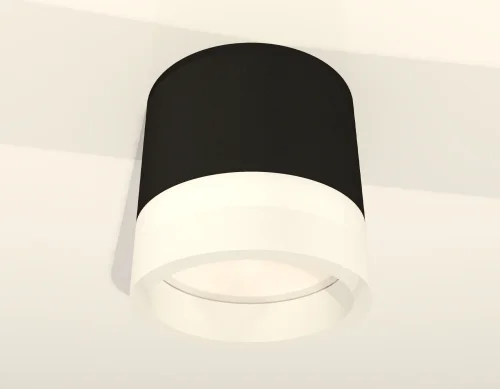 Светильник накладной XS8111001 Ambrella light белый 1 лампа, основание чёрное в стиле хай-тек круглый фото 2