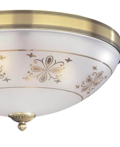 Люстра потолочная  PL 6002/4 Reccagni Angelo белая прозрачная на 4 лампы, основание античное бронза в стиле классический  фото 2