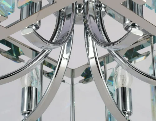 Люстра подвесная Traditional TR5148 Ambrella light прозрачная на 6 ламп, основание хром в стиле арт-деко  фото 4