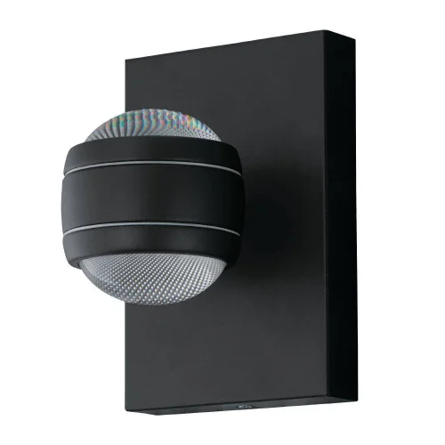 Настенный светильник LED SESIMBA 94848 Eglo уличный IP44 чёрный 2 лампы, плафон прозрачный в стиле современный LED