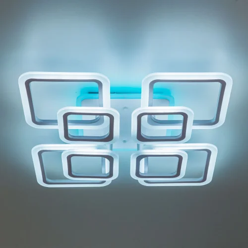 Люстра потолочная LED RGB с пультом Марсель Смарт CL232A180E Citilux белая на 1 лампа, основание белое в стиле современный хай-тек с пультом квадраты фото 4