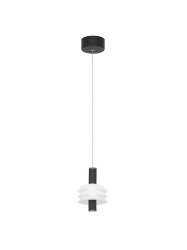 Светильник подвесной LED Майя CL202011 Citilux белый 1 лампа, основание чёрное в стиле хай-тек современный 