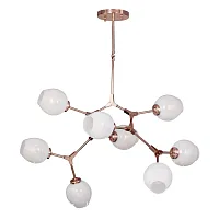 Люстра подвесная Bolos Copper 1743-8P Favourite белая на 8 ламп, основание медь в стиле хай-тек молекула