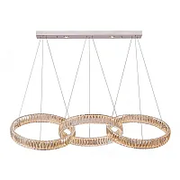 Люстра подвесная LED 8243/S chrome Newport прозрачная на 1 лампу, основание хром в стиле современный кольца Люстра подвесная LED 8243/S chrome Newport прозрачная на 1 лампу, основание хром в стиле современный кольца