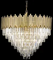 Люстра подвесная хрустальная Calogera WE137.21.503 Wertmark прозрачная на 21 лампа, основание бронзовое в стиле современный 