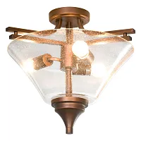 Люстра потолочная Fullerton LSP-8816 Lussole прозрачная на 3 лампы, основание коричневое в стиле современный кантри 
