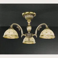 Люстра потолочная  PL 7024/3 Reccagni Angelo бежевая на 3 лампы, основание античное бронза в стиле классический 