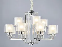 Люстра подвесная 4408+4/C chrome Newport прозрачная на 12 ламп, основание хром в стиле современный Люстра подвесная 4408+4/C chrome Newport прозрачная на 12 ламп, основание хром в стиле современный