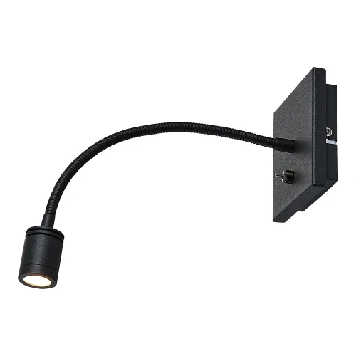 Бра с выключателем LED LSP-8580 Lussole чёрный на 1 лампа, основание чёрное в стиле современный гибкая ножка для чтения