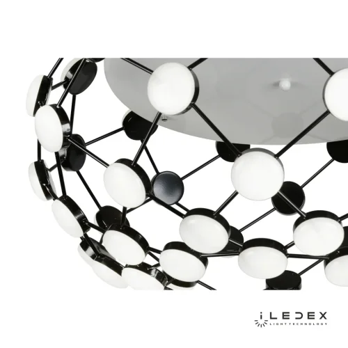 Люстра потолочная LED с пультом Starfall 8327 CR+WH iLedex белая на 1 лампа, основание чёрное в стиле современный хай-тек с пультом фото 4