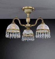 Люстра потолочная  PL 6220/3 Reccagni Angelo белая на 3 лампы, основание античное бронза в стиле классика 