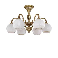Люстра потолочная  PL 9320/6 Reccagni Angelo белая на 6 ламп, основание золотое в стиле классический 