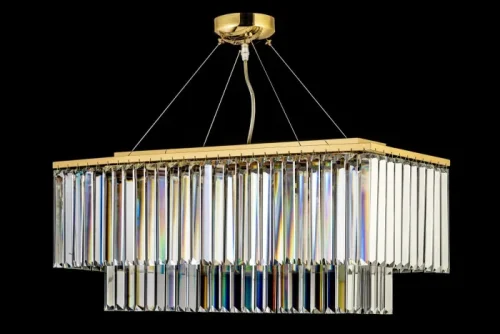 Люстра подвесная хрустальная Enio E 1.5.70x25.101 GP Arti Lampadari прозрачная на 8 ламп, основание золотое в стиле арт-деко классический  фото 2