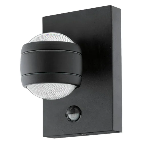 Настенный светильник LED SESIMBA 1 96021 Eglo уличный IP44 чёрный 2 лампы, плафон чёрный прозрачный в стиле модерн LED