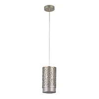 Светильник подвесной Arabesco 2912-1P F-promo серебряный серый 1 лампа, основание матовое серебро в стиле кантри 