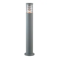 Парковый светильник TRONCO PT1 H80 GRIGIO Ideal Lux уличный IP44 серый 1 лампа, плафон прозрачный в стиле современный E27