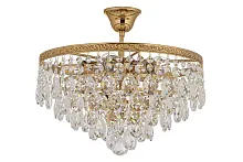Люстра потолочная Castellana E 1.3.38.608 G Arti Lampadari прозрачная на 6 ламп, основание золотое в стиле классический современный 