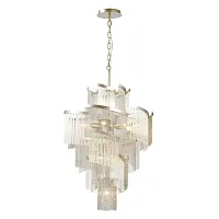 Люстра подвесная Graza 4630/11 Odeon Light прозрачная на 11 ламп, основание серебряное в стиле арт-деко 