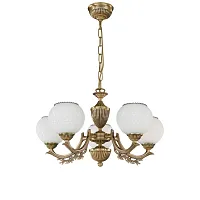 Люстра подвесная  L 8650/5 Reccagni Angelo белая на 5 ламп, основание античное бронза в стиле классический 