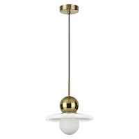 Светильник подвесной Hatty 5014/1B Odeon Light белый 1 лампа, основание золотое в стиле современный 