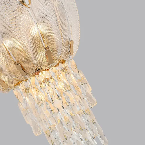 Бра Paroti 5048/4W Odeon Light прозрачный на 4 лампы, основание золотое в стиле флористика современный  фото 5