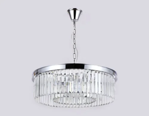 Люстра подвесная TR5096 Ambrella light прозрачная на 8 ламп, основание хром в стиле современный классический  фото 3